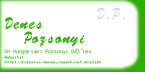 denes pozsonyi business card